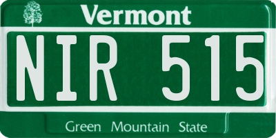 VT license plate NIR515