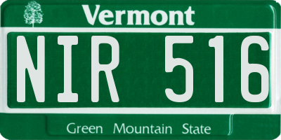VT license plate NIR516