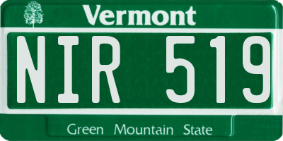 VT license plate NIR519