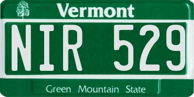VT license plate NIR529
