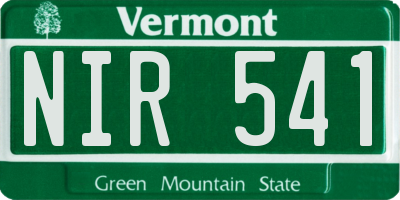VT license plate NIR541