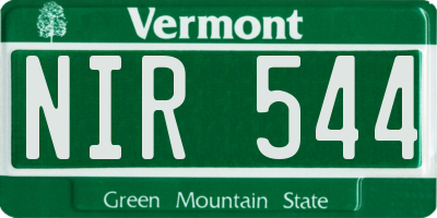 VT license plate NIR544
