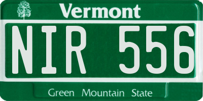 VT license plate NIR556