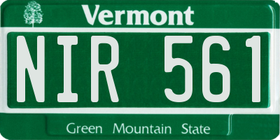 VT license plate NIR561