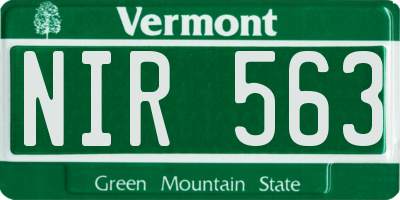 VT license plate NIR563