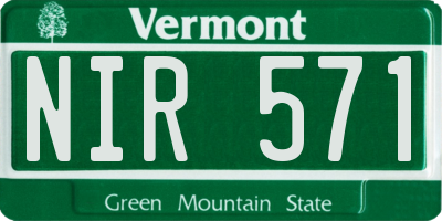 VT license plate NIR571