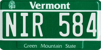 VT license plate NIR584