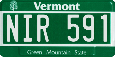 VT license plate NIR591