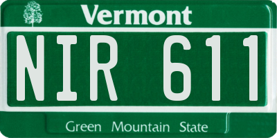 VT license plate NIR611