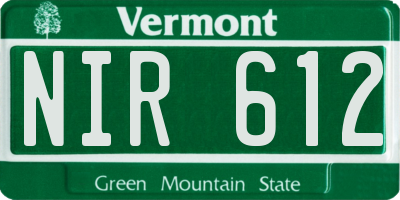 VT license plate NIR612