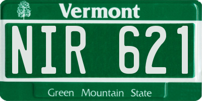 VT license plate NIR621