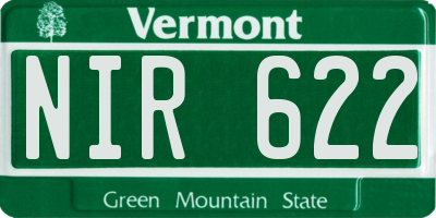 VT license plate NIR622