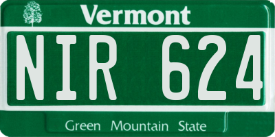 VT license plate NIR624