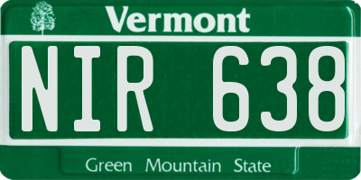 VT license plate NIR638