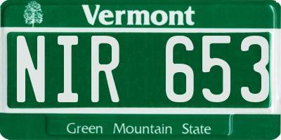 VT license plate NIR653