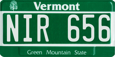 VT license plate NIR656