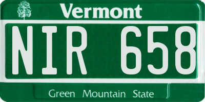VT license plate NIR658
