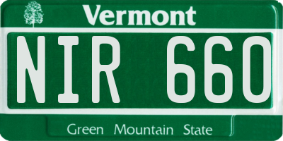 VT license plate NIR660