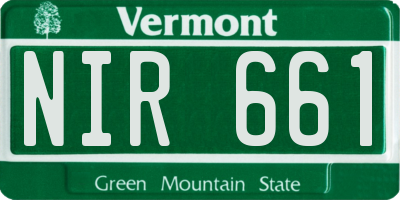 VT license plate NIR661