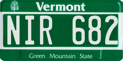 VT license plate NIR682