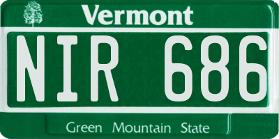 VT license plate NIR686