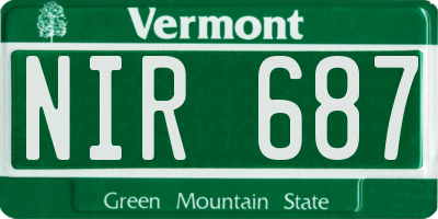 VT license plate NIR687