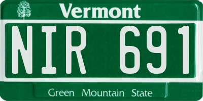 VT license plate NIR691
