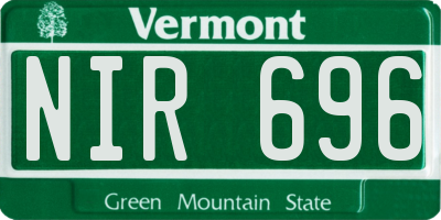 VT license plate NIR696