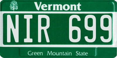 VT license plate NIR699