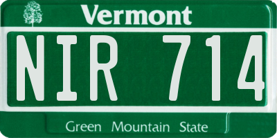 VT license plate NIR714