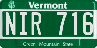 VT license plate NIR716