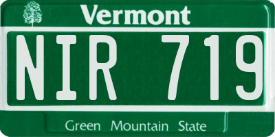 VT license plate NIR719
