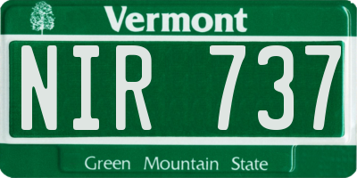 VT license plate NIR737