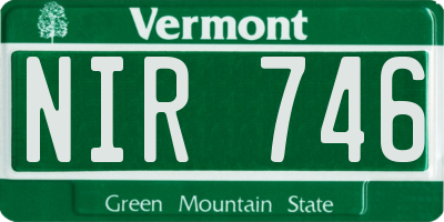 VT license plate NIR746