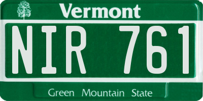 VT license plate NIR761
