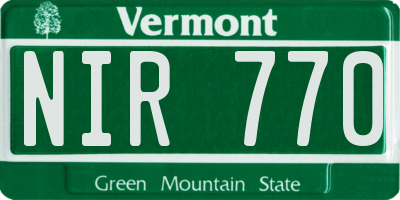 VT license plate NIR770