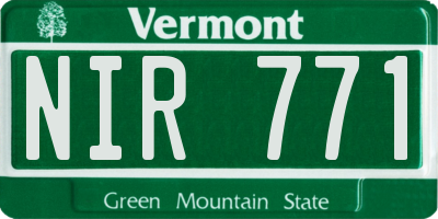 VT license plate NIR771