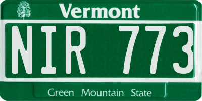 VT license plate NIR773