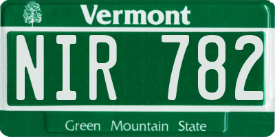VT license plate NIR782