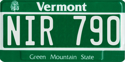 VT license plate NIR790