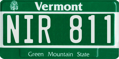 VT license plate NIR811