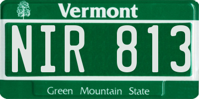 VT license plate NIR813