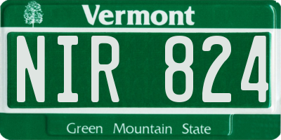 VT license plate NIR824