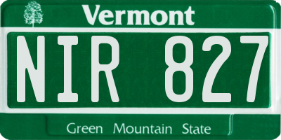 VT license plate NIR827