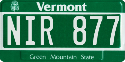 VT license plate NIR877