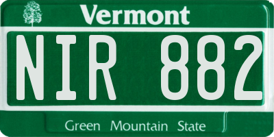 VT license plate NIR882