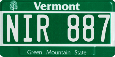 VT license plate NIR887