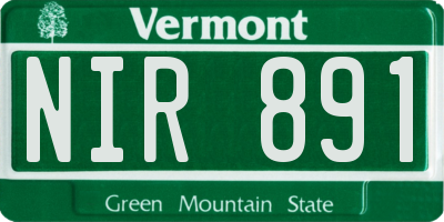 VT license plate NIR891
