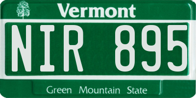 VT license plate NIR895