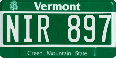 VT license plate NIR897